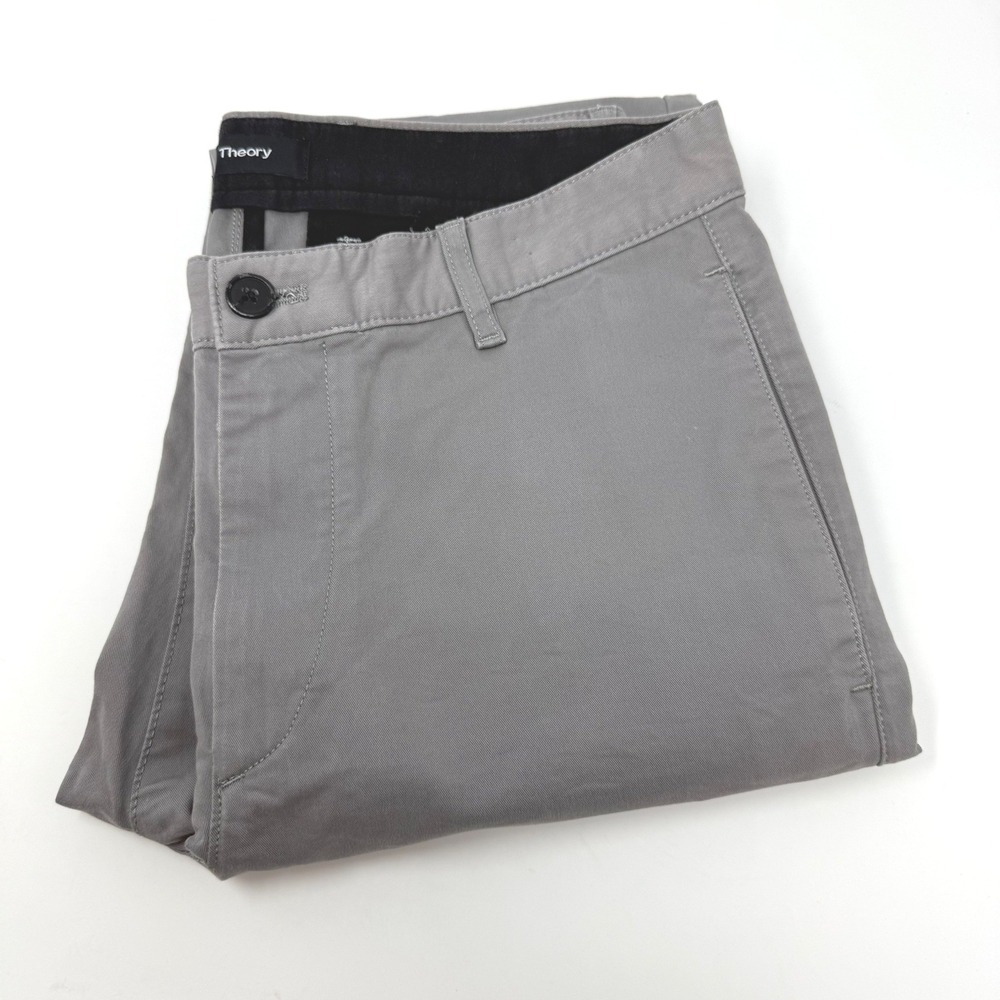 Theory Zaine‎ P2 New Writer Grey Slim Straight Chino Pants Mens 30x24